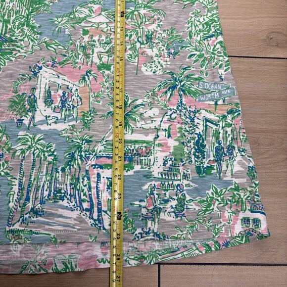 Lilly Pulitzer Etta Women’s Large Short Sleep V Neck T Shirt Palm Beach Pattern - Picture 9 of 15
